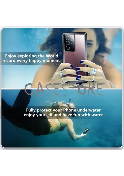 Samsung Galaxy S22 Ultra Uyumlu Toz ve Su Geçirmez Telefon Kılıfı Waterproof Snowdroop Andidroop Kapak Silikon