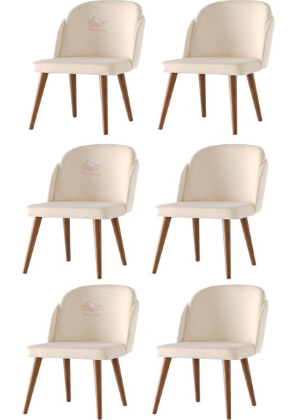 6 Adet Limon Sandalye Ahşap Ceviz Sandalye Mutfak Salon Yemek Odası Sandalyesi