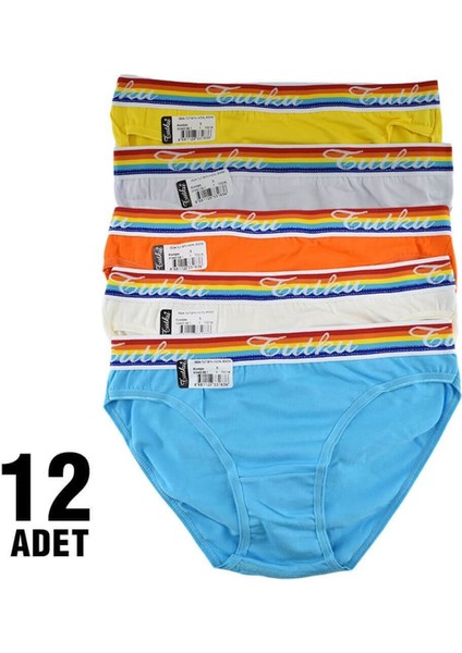 12'li Paket Tutku 0524 Hazal Bayan Elastan Bikini Külot