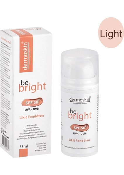 Be Bright Spf 50+ Likit Fondöten 33 Ml - Light