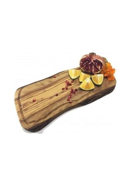 Zeytin Ağacı Ahşap Doğal Formlu Oluklu Steak Tahtası 34X36