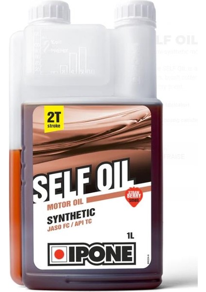 2t Self Oil Strawberry 2 Zamanlı Motosiklet Yağı Çilek Kokulu 1 Litre