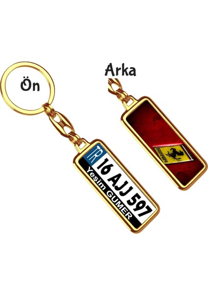 Kişiye Özel Ferrari Vip Logo Tema Plaka Anahtarlık