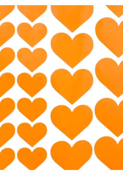 Kalp Etiket Dekoratif Sticker Yapışkanlı Folyo - Turuncu fiyatları
