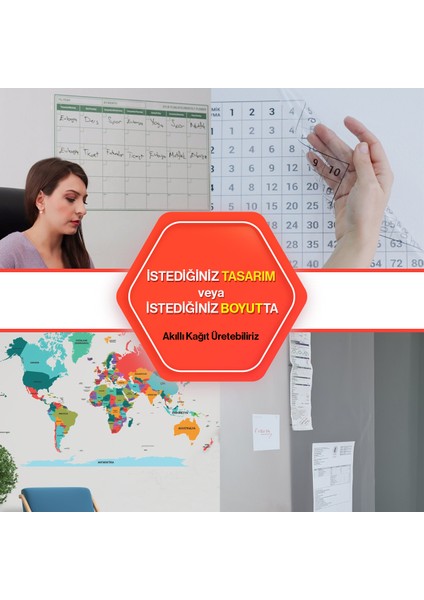 Uzay Temalı Çizgi Çalışması - Duvarda Iz Bırakmayan, Statik Tutunan Akıllı Kağıt Duvar Stickerı