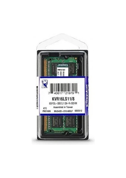 Kingston Valueram 8gb 1600MHZ Ddr3 Notebook Ram (KVR16LS11/8)