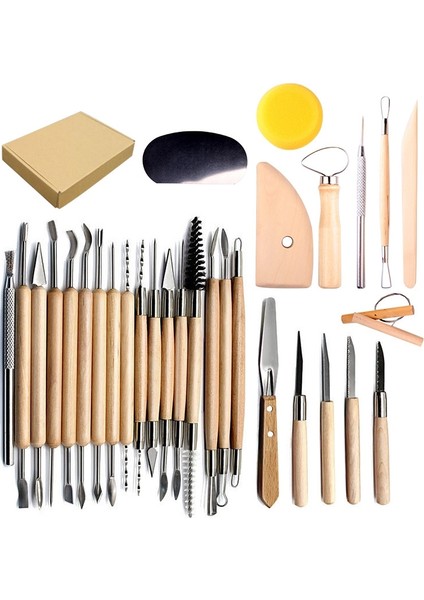 30 Arada 1 Ahşap Çömlek Kil Araçları Çok Function Kil Heykel Aracı (Yurt Dışından)