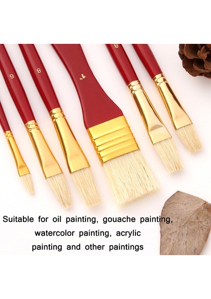 10ADET/SET Ahşap Tutamak Kıl Yağlı Boya Gouache Seti Kırmızı Kutuplu Siyah Çanta (Yurt Dışından)