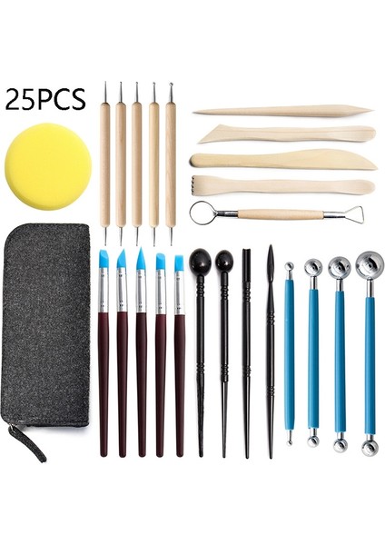 25 1 Arada Yumuşak Çömlek Kil Heykel Üretim Kombinasyonu Sanat Malzemeleri Seti (Yurt Dışından) modelleri