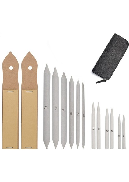 15 Ücretli Smudge Stump Stick Tortillon Eskiz Sanat Çizim Derin Gri Çanta ile Sketcking Kalem (Yurt Dışından)