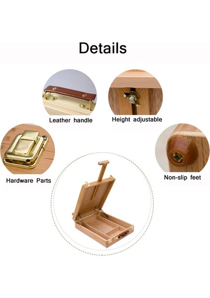 Yuvarlak Köşe Taşınabilir Yağlı Boya Kutusu Çok Fonksiyonlu Boyama Standı Ahşap Renk (Yurt Dışından) fırsatları