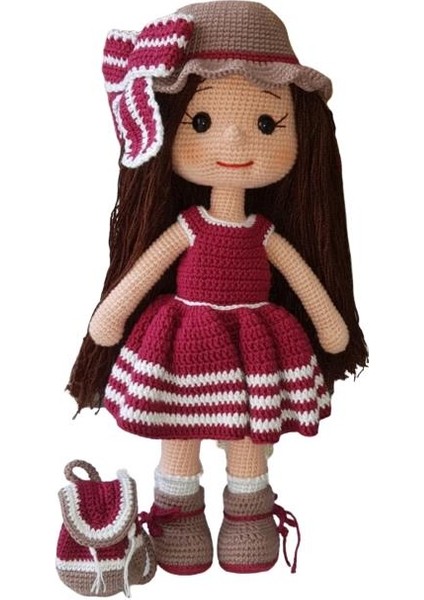 Şapkalı Güzel Bebek Amigurumi Organik Oyuncak