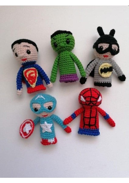 Kahramanlar Takımı Parmak Kuklaları Amigurumi Organik Oyuncak