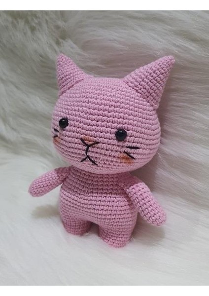 Pembe Miniş Pisi Uyku Arkadaşı Amigurumi Organik Oyuncak modelleri