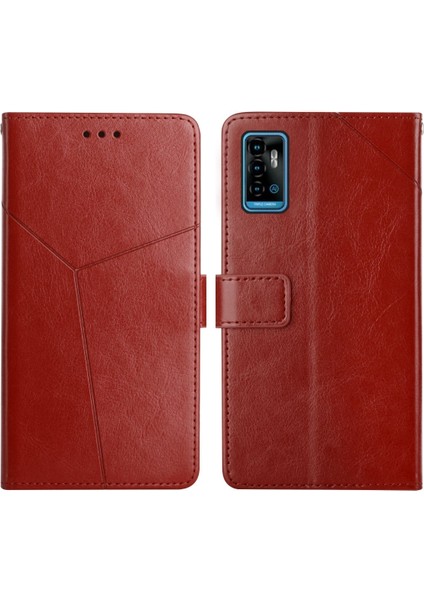 Zte Blade A51 Için Kapaklı Telefon Kılıfı - Kahverengi (Yurt Dışından)