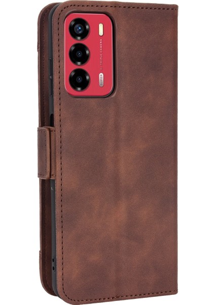 Zte Blade A72 Için Kartlık Kapaklı Telefon Kılıfı - Kahverengi (Yurt Dışından) fırsatları