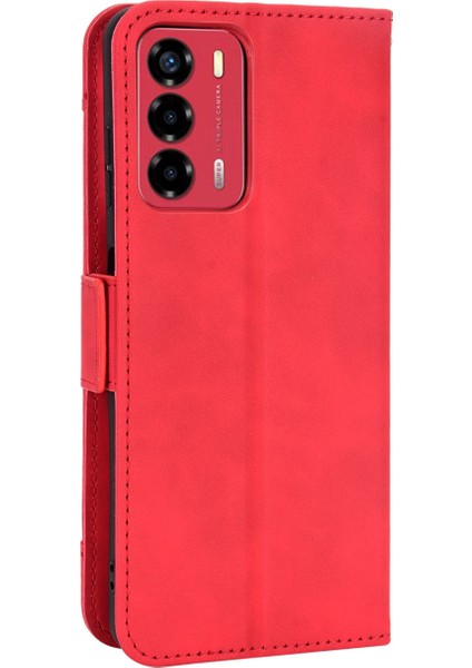 Zte Blade A72 Için Kartlık Kapaklı Telefon Kılıfı - Kırmızı (Yurt Dışından) fırsatları