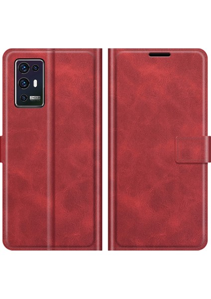 Zte Axon 30 Pro Için Kapaklı Telefon Kılıfı - Kırmızı (Yurt Dışından)