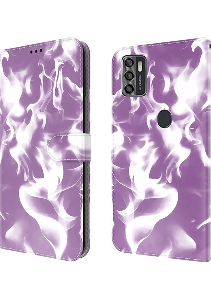 Zte Blade A7S Için Desenli Kapaklı Telefon Kılıfı - Mor (Yurt Dışından)