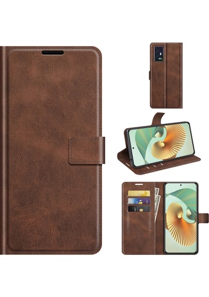 Zte Axon 30 Pro Için Kapaklı Telefon Kılıfı - Koyu Kahverengi (Yurt Dışından) fiyatları