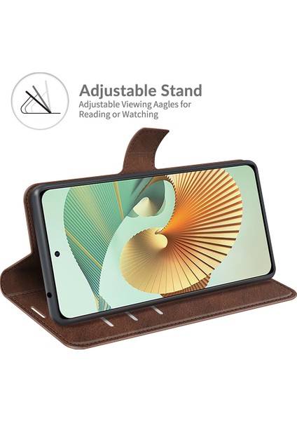 Zte Axon 30 Pro Için Kapaklı Telefon Kılıfı - Koyu Kahverengi (Yurt Dışından) fırsatları