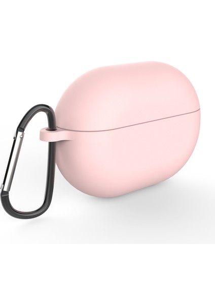 Huawei Buds Pro Için Karabinalı Koruyucu Silikon Kılıf - Pembe (Yurt Dışından)