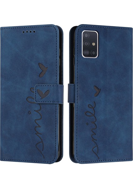 Samsung Galaxy A71 4g Için Cilt Fe Pu Telefon Kılıfı - Mavi (Yurt Dışından) modelleri