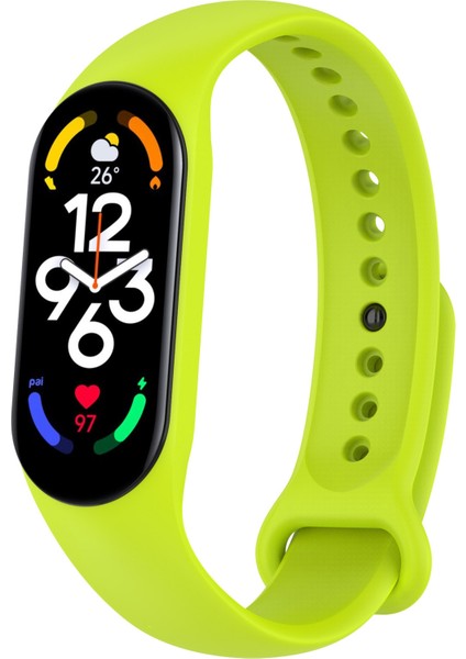 Xiaomi Mi Band 7 Lime Green Için Silikon Izleme Bandı