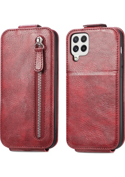 Samsung Galaxy A22 4g Için Deri Kılıf - Kırmızı (Yurt Dışından)