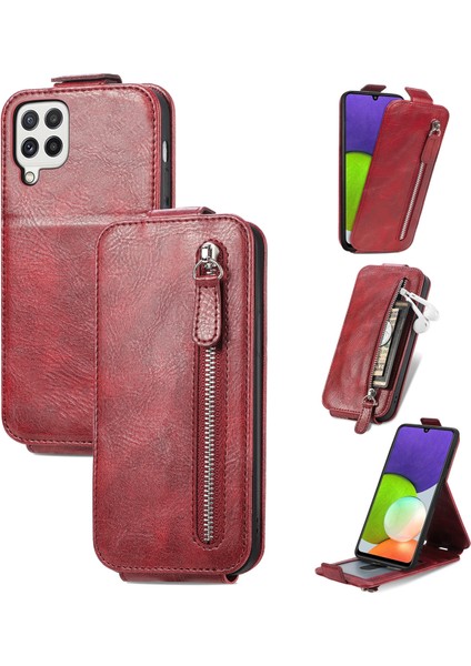 Samsung Galaxy A22 4g Için Deri Kılıf - Kırmızı (Yurt Dışından) fiyatları