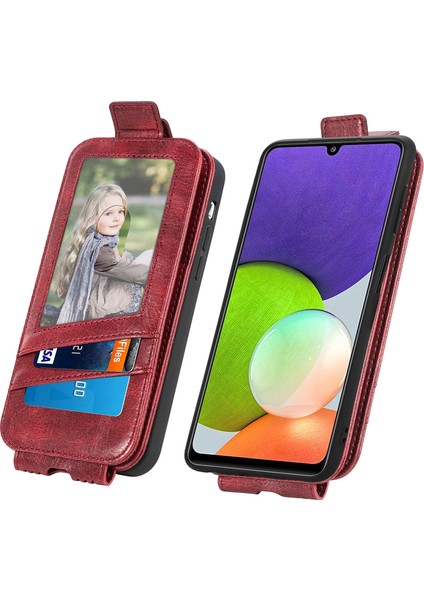 Samsung Galaxy A22 4g Için Deri Kılıf - Kırmızı (Yurt Dışından) modelleri