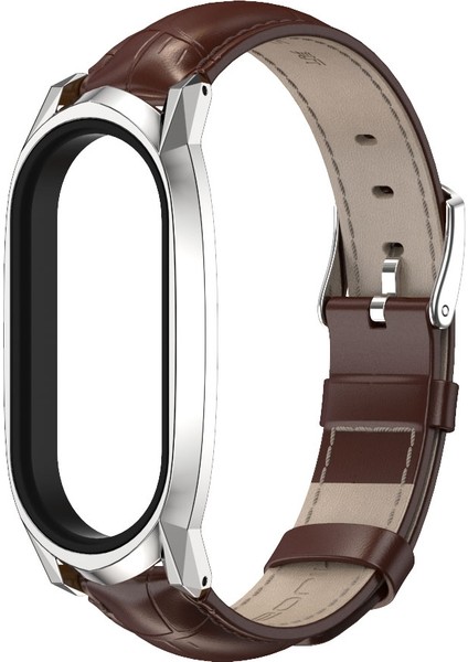 Xiaomi Mi Band 7/7 Nfc Bambu Kahve Gümüşü Için Üst Kat Cowhide Saat Bandı modelleri