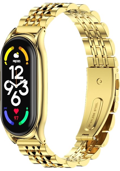 Xiaomi Mi Band 7/7 Nfc Gold Için Paslanmaz Ste Watch Band