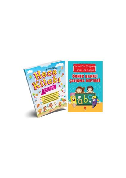 Muhteşem 1. Sınıf Ilk Okuma ve Yazma Seti Hece Kitabı ve Örnek Harfler 2 Kitap Set