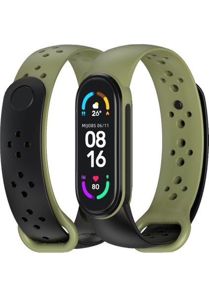 Xiaomi Mi Band 5/6/7 Siyah+Beyaz Için Silikon Izleme Bandı(Yurt Dışından)