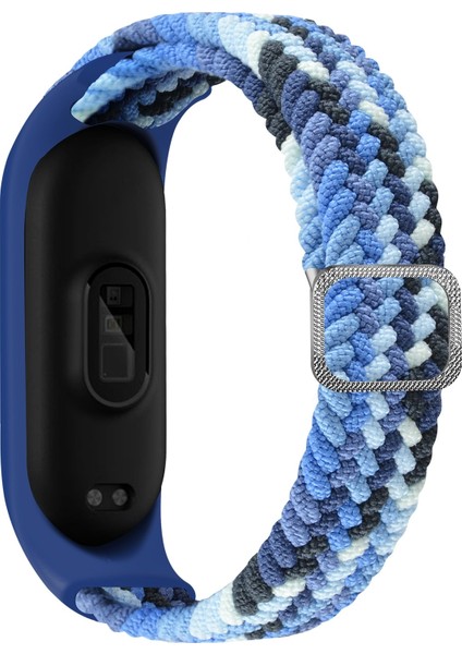 Xiaomi Mi Band 7 Renkli Blue Için Naylon Örgülü Saat Bandı
