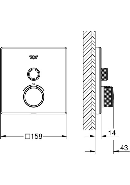 Ankastre Term. Banyo Bat. 1 Çık. S.control Kr/byz- 29153LS0