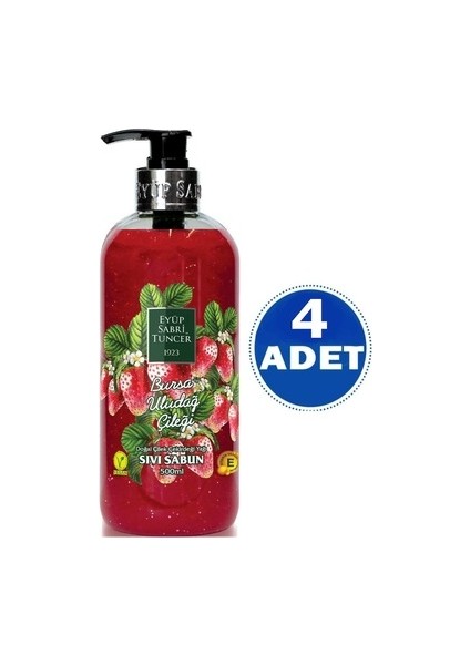 Bursa Uludağ Çileği Sıvı Sabun 500 ml x 4
