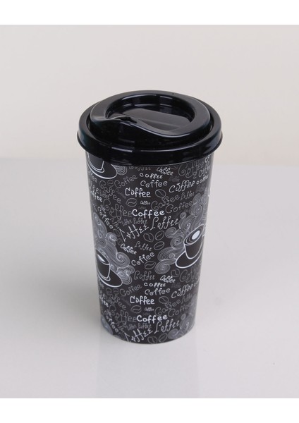 Kahve Bardağı - Kapaklı Desenli 650ML