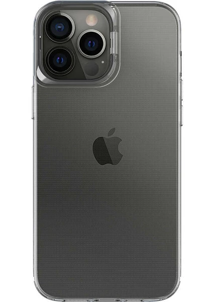 Caseart Apple iPhone 13 Pro Max Kapak Lens Standlı Sararmaz Şeffaf Silikon Kılıf - Siyah