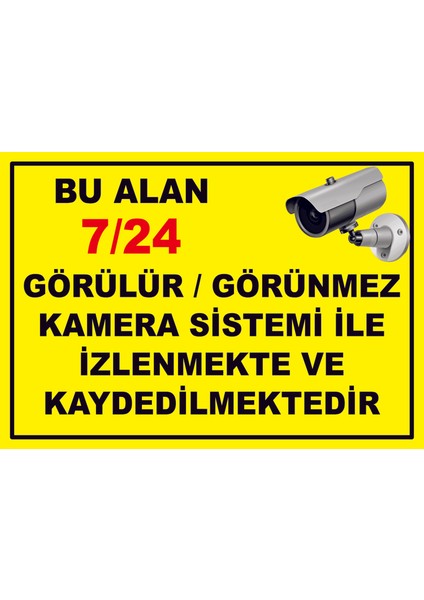 Çağ Bu Alan 7/24 Izlenmektedir Sticker 35X50 cm Etiket