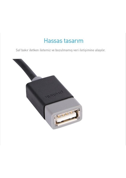 PrimeX Plus Prolink PB467-0100 1 Metre USB Uzatma Kablo, Kısa USB Uzatma Kablo