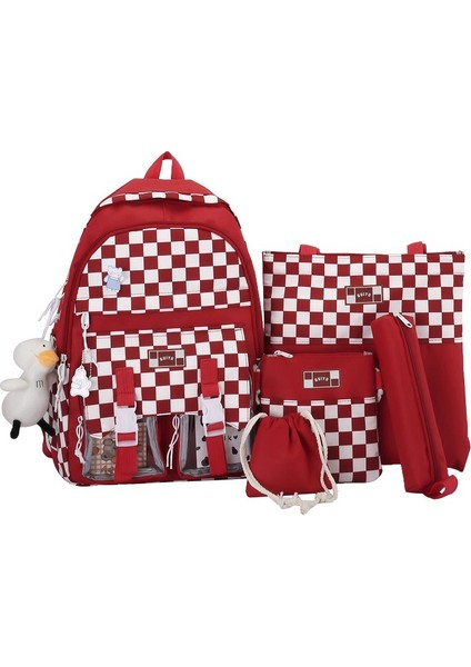 Öğrenci Okul Çantası Seti Kırmızı (Yurt Dışından)
