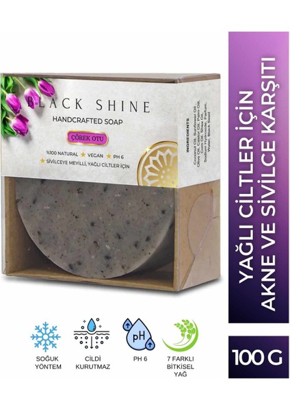 Black Shine Çörek Otu SabunuCiltler Için,cildi Yağdan Arındırır Doğal 100GR