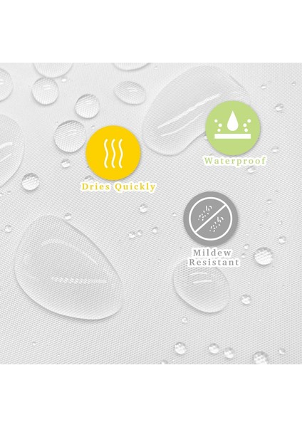 12 Kancalı Yıkanabilir Su Geçirmez Banyo Perdesi - Mavi (Yurt Dışından)