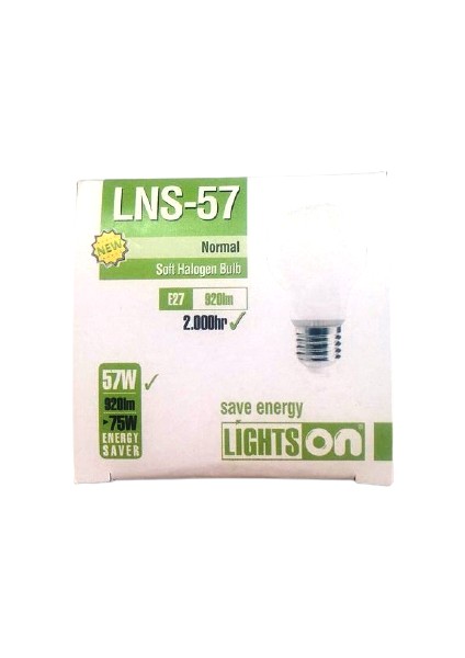 Halojen Ampul Normal 75W E27 Soft