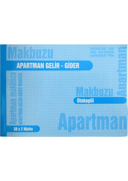 Apartman Gelir Gider Makbuzu Otokopili 50X2 Nüsha 14X19 cm Kod:31