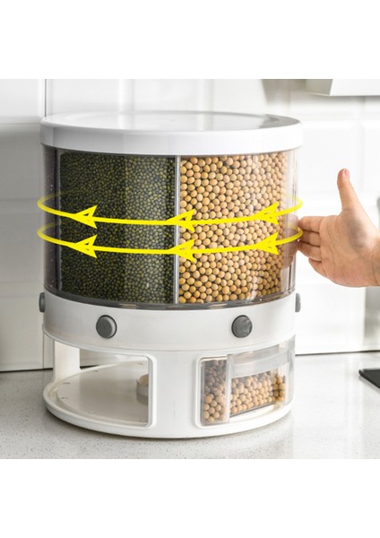 6 Bölmeli Döner Baharat/bakliyat Saklama Kutusu - Beyaz (Yurt Dışından) fiyatları