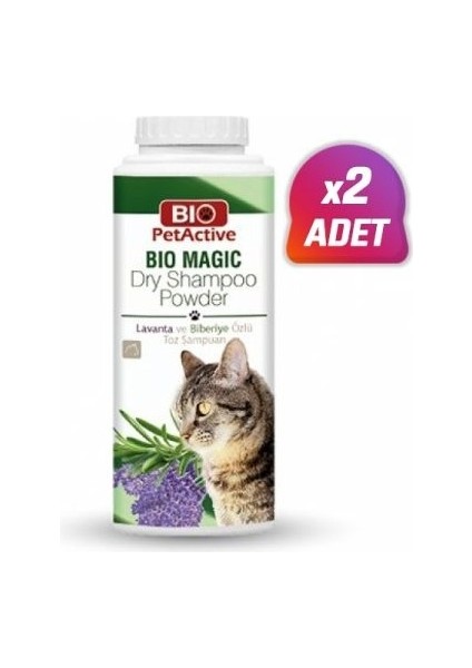 2 Adet - Pet Active Bio Magic Biberiye Özlü Toz Kedi Şampuanı 150 gr