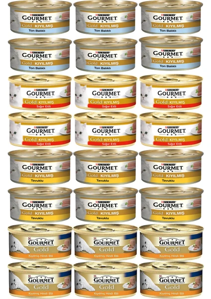 Gourmet Gold Karışık Kıyılmış Konserve Yetişkin Kedi Yaş Maması 24 x 85 G